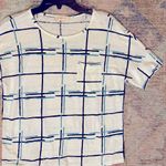 Tory Burch 100% Linen Grid Tee Photo 3