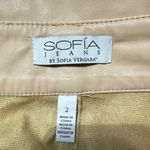 Sofia Jeans by Sofia Vergara Tan/Beige Faux Leather Shorts (2) Photo 2