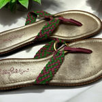 Lilly Pulitzer  Mckim Pink And Green Braided Thong Sandals Size‎ 8 Photo 0