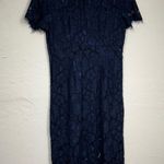 Nsr  Revolve Blue Lace Midi Sheath Dress Womens M Formal Preppy Date Night Classy Photo 11