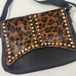 Cow Hair On Hide Black Crossbody Purse Studded Faux Leather Biker Westerncore Photo 1