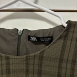 ZARA  Plaid Ruched Mini Dress Photo 3