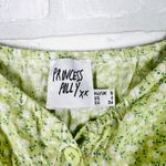 Princess Polly Princess Polly Floral Crop Top Green Puff Sleeve Button Front Women's Size 4 Photo 4