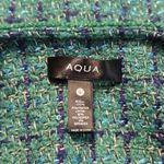 AQUA Green Tweed Bouclé Jacket L Women's Gold Button Front Pocket Trim Blazer... Photo 10