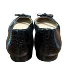 Michael Kors Joey Embossed Black Leather Bow Flat Size 38 Photo 5