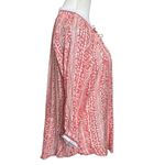 Poupette St. Barth Silk Tassel Print Tie Peasant Blouse Fringe Trim Top Womens S Photo 3