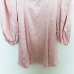 ASTR Womens Dress Size S Pink Satin Puff Sleeve‎ Mini Babydoll Coquette Milkmaid Photo 2