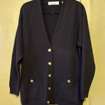 Karen Scott  Black Women's Cardigan with Gold Buttons Photo 0