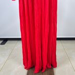 Farm Rio NWOT  V Neckline Ruched Red Maxi Dress Long Sleeves Size XL Photo 3