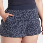 Athleta  Womens Trekkie North Printed Active Shorts Lynx Blue Size 12 Photo 0