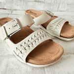 Earth Emani Off White Leather Slide Cork Footbed Sandal Cushioned Comfort Sz 7 Photo 0