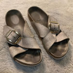Birkenstock  Sienna Big Buckle Size 38 Metallic Gold Buckle Slide Womens Comfort Photo 0