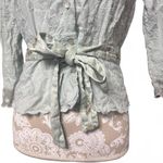 Anthropologie Odille by Embroidered Button Up Top Size 8 Silk and Cotton Blend Photo 1