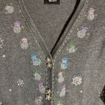 Vintage Christina Rotelli Christmas‎ Cardigan Sweater Gray Size M Photo 7