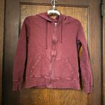 Pact  Burgundy Zip Up Drawstring Hooded Sweatshirt Size S Photo 1