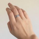Vintage Dainty Pink White Heart Wrap Around Chain Band Ring Photo 2