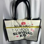 Nursing School Survival Kit Canvas Tote Bag NWT Reusable Multiple Use Tote Black Photo 4