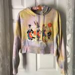 Space Jam Hooded Cropped Graphic Sweatshirt tie dye looney tunes sz XL cotton Photo 1