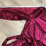 New York And Company Hot Pink Shimmery 3/4 Sleeve Wrap Blouse Size Medium Photo 9