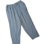 Vtg 1990s Lida Caputo Steel Blue Cotton Gauze Elastic Waist Straight Leg Pants L Size L Photo 0