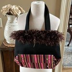 Foo Foo Frilly Purse black Shoulder bag Pink Brown Polka Dot Bow Photo 2