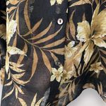 Alfred Dunner  14 Plus Floral Tropical Sheer Black & Brown Buttoned Work Beachy Photo 2