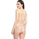 Kona Sol Orange Floral One Shoulder High Coverage One Piece Swimsuit Size M Photo 1