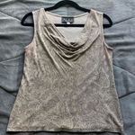 Alex Evenings vintage 90s tan & brown sparkly paisley cowl neck top size medium Photo 0