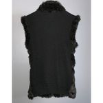 Bagatelle Black Faux Fur Faux Leather Reversible Vest Pockets Medium Like New Photo 4