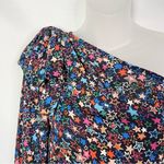 J.Crew  Black Kaleidoscope Star Print One Shoulder Long Sleeve Blouse 6 Photo 3