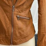 Icec Tan Leather Motto Jacket for Women Brown Photo 1