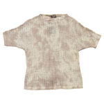 Marled Open Knit Beige White Tie Dye Cotton Bld Sweater Dolman short sleeve Sz L Size L Photo 1