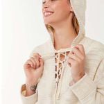 Urban Outfitters UO Tyler Lace-Up Pullover Hooded Sweater Photo 1