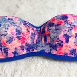 Victoria's Secret NWT VS PINK Strapless Lace Bandeau Top Bralette Wireless Bra Size Medium Blue Photo 1
