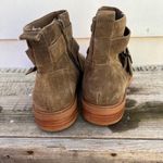 Bleecker and Bond  Kelsey tan suede buckle strap ankle booties 8.5M Photo 4