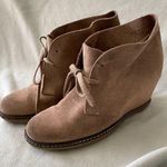 J.Crew  Womens Leather Lace Ups Closed Toe Ankle Wedges Heels Tan Size 7 Photo 0