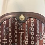 Tignanello Orange Leather Flap Front Saddle Bag Crossbody Accordion Style Purse Photo 7