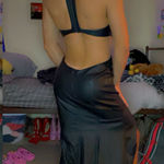 La Femme Brand New Black Size 4 Side Slit dress with chain detailing by  Photo 0