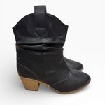 Charles Albert Black Western Cowboy Ankle Boots Vegan Leather Womens Size US 8 Photo 2