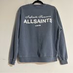 All Saints Etta Soleil Oversized Crewneck Sweatshirt Flint Stone Blue Sze Medium Photo 7