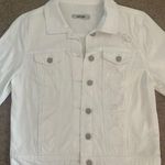 Refuge White Distressed Denim Jean Jacket, Size M Photo 1