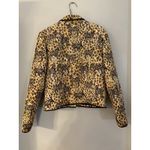 Maggy London Maggy L Jacket 100% Silk Quilted Button Front Zebra Safari Lined Women's 10 Photo 3