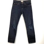 Crippen Dark Rinse Denim Slim Straight Cropped Jeans Deep Blue Size 24 Photo 4