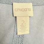 Chico's Chico’s Faux Suede Jacket Blazer Long Line Duster River Blue Snakeskin Size L Photo 3