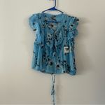 Free People  Naya Printed Ruffle Floral Top NWT Size S Photo 3