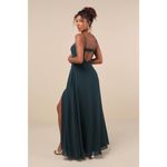 Lulus NWOT  Stunning Grace Emerald Green Cutout A-Line Maxi Dress Wedding Size S Photo 2