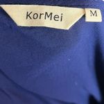 KorMei Women's M Dress Long Sleeve Blue V Photo 5
