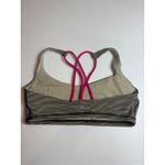 Lululemon ‎ Striped Yoga Bra Light Support Crisscross Straps Hot Pink Sz 6 Photo 2