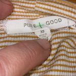 Anthropologie  Pure + Good mock neck golden ribbed knit striped shirt - size XS Photo 6