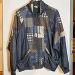 Athletic Works Vintage Athletic Bomber Patchwork Jacket Women’s Size XL Blue/Gray Photo 0